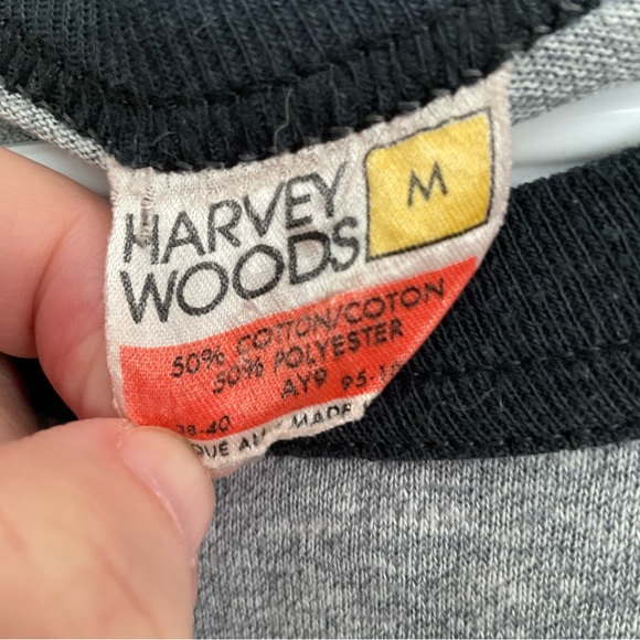 Vintage 80s Harvey Woods Single Stitch Barristers’ Bulls Raglan Baseball Tee - Picture 3 of 6